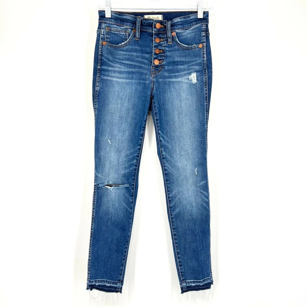 Madewell Size 25P Skinny Jeans 10" High Rise Button Front Released Hem H6369